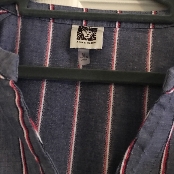 Anne Klein Button Down Striped Shirt - Picture 4 of 6